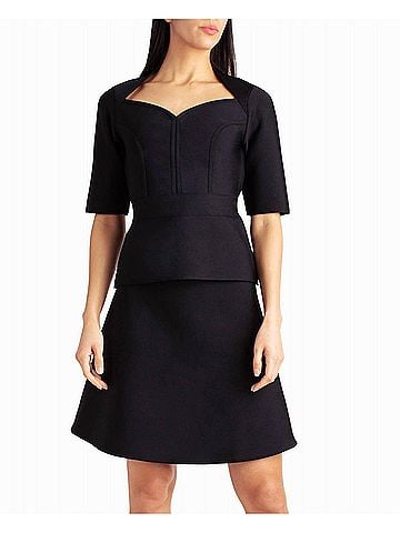 Nicole Miller Lucy Knit Sweetheart Top in Very Black (view 2)