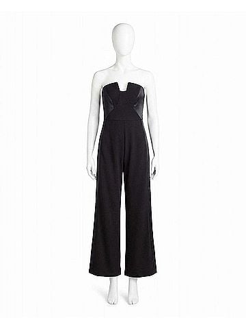 Nicole Miller Jasmine Crepe Tuxedo Jumpsuit in Very Black (view 1)