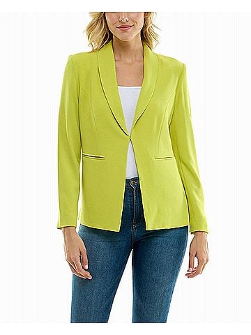 Nicole Miller Isla Stretch Crepe One Button Blazer in Citrine (view 2)