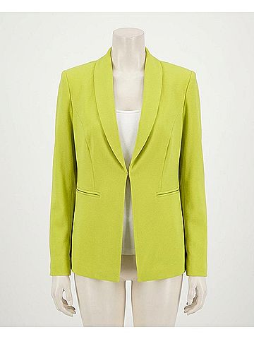 Nicole Miller Isla Stretch Crepe One Button Blazer in Citrine (view 1)