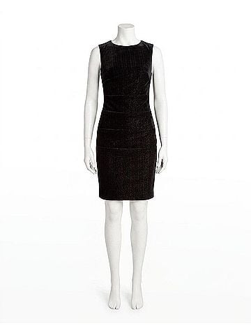 Nicole Miller Velvet Lauren Sheath Dress in Black And Silver Foil (view 1)