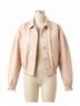 Nicole Miller Brown Collared Leather Jacket in Blush Size XL - photo 1