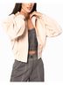 Nicole Miller Brown Collared Leather Jacket in Blush Size XL - photo 4
