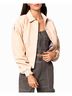 Nicole Miller Brown Collared Leather Jacket in Blush Size XL - photo 5
