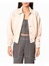 Nicole Miller Brown Collared Leather Jacket in Blush Size L - photo 2
