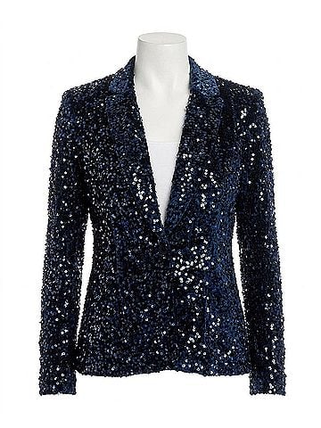 Nicole Miller Dani Velvet Sequin Jacket in Navy (view 1)