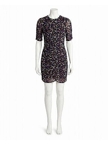Nicole Miller Leanna Mesh Short Sleeve Dress in Lipstick (view 1)