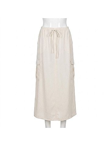 Bella Dahl Goldie Bellow Pocket Cargo Skirt in Seashell Sand (view 1)