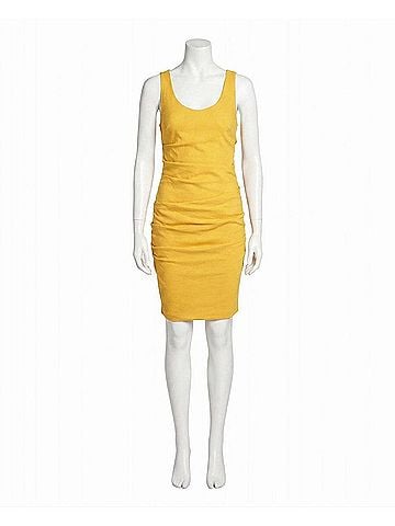 Nicole Miller Stretch Scoop Neck Lauren Dress in Yellow (view 1)
