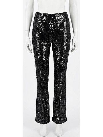 Steve Madden Cintrine Sequin Flared Pant in Black (view 1)