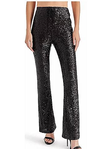 Steve Madden Cintrine Sequin Flared Pant in Black (view 2)