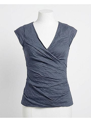 Nicole Miller Cotton Metal Logan Top in Denim Blue (view 1)