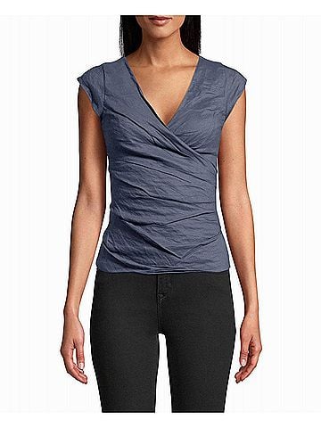 Nicole Miller Cotton Metal Logan Top in Denim Blue (view 2)