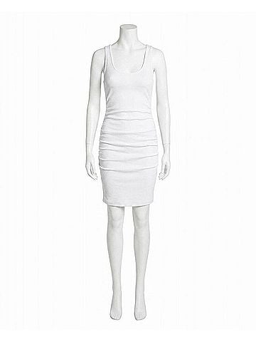 Nicole Miller Stretch Scoop Neck Lauren Dress in White (view 1)