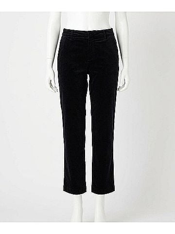 Kut from the Kloth Elizabeth High Rise Velveteen Trousers in Black (view 1)