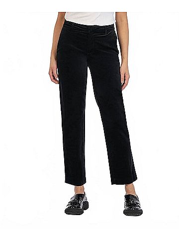 Kut from the Kloth Elizabeth High Rise Velveteen Trousers in Black (view 2)