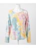 Umgee Yellow Raglan Sleeve Raw Edged Top in Multi Size M - photo 1
