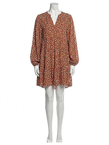 Umgee Rustic Dottie Mini Dress in Burnt Orange (view 1)