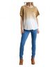 Umgee Brown Dip Dye Raw Edged Top in Camel Size S - photo 2