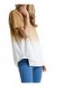 Umgee Brown Dip Dye Raw Edged Top in Camel Size S - photo 3