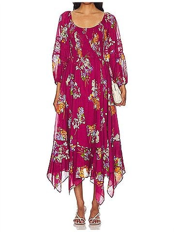 Free People Morning Glory Maxi Dress in Earth Red Combo (view 2)