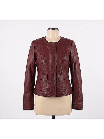 Kut from the Kloth Ainsley Snap Front Jacket in Red (view 1)