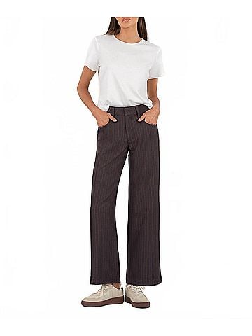 Kut from the Kloth Charlotte High Rise Wide Leg Pant in Chocolate (view 2)