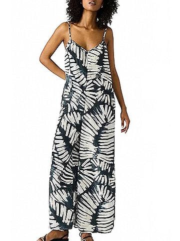 Steve Madden Desdemona Printed Crinkled Jumpsuit in Black / White (view 2)