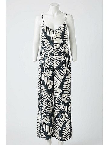 Steve Madden Desdemona Printed Crinkled Jumpsuit in Black / White (view 1)