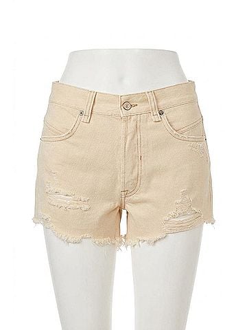 Free People Now Or Never Denim Short in Ecru (view 1)