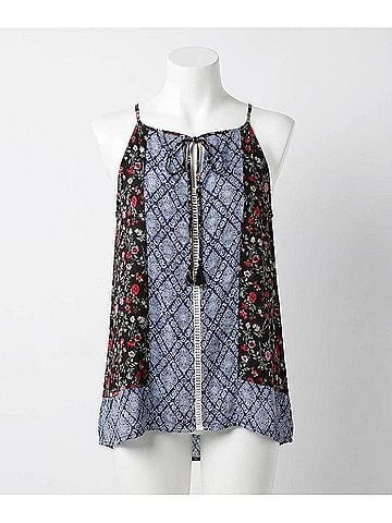 Umgee Bohemian Halter Neck Top in Black (view 1)