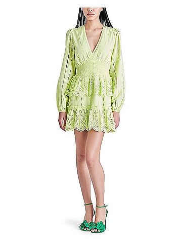 Steve Madden Raquelle Mini Dress in Sunny Lime (view 2)