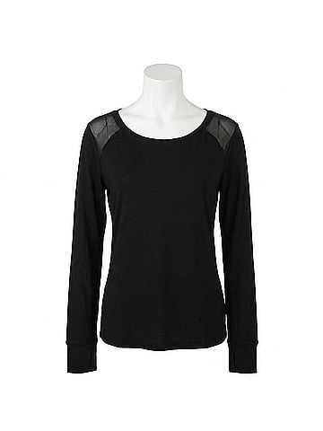 Nicole Miller Sport Splitback Activewear Top in Black (view 1)
