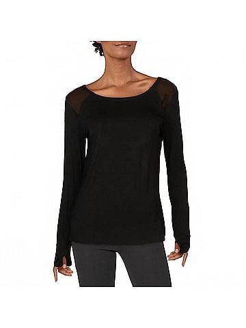 Nicole Miller Sport Splitback Activewear Top in Black (view 2)