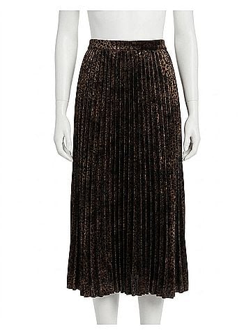Bella Dahl Pleated Skirt in Micro Leopard (view 1)