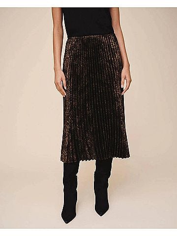 Bella Dahl Pleated Skirt in Micro Leopard (view 2)