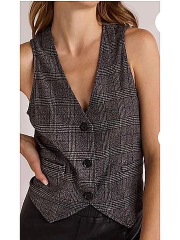 Bella Dahl Cinch Back Vest in Plaid (view 2)