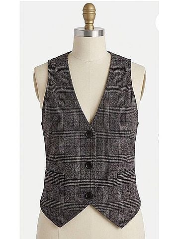 Bella Dahl Cinch Back Vest in Plaid (view 1)