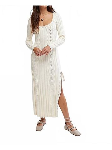 Free People Heart Of Gold Midi Dress in Egret (view 2)