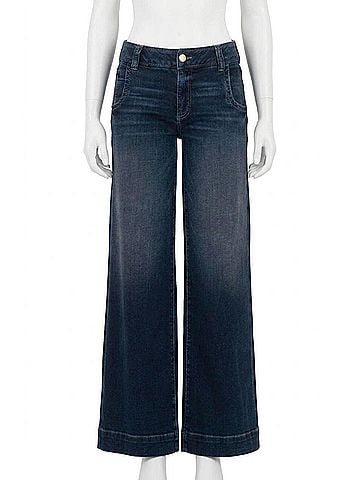 Kut from the Kloth Meg High Rise Wide Leg Jeans in Dark Wash (view 1)