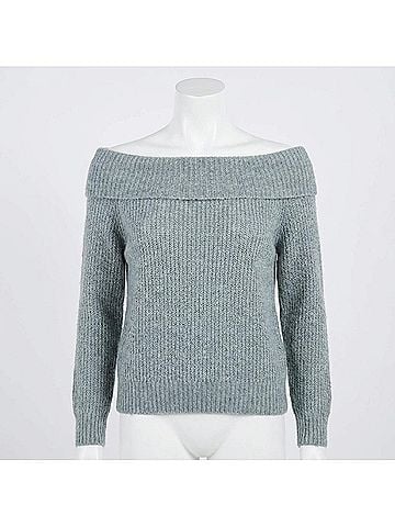 Bella Dahl Off Shoulder Sweater in Heather Grey (view 1)