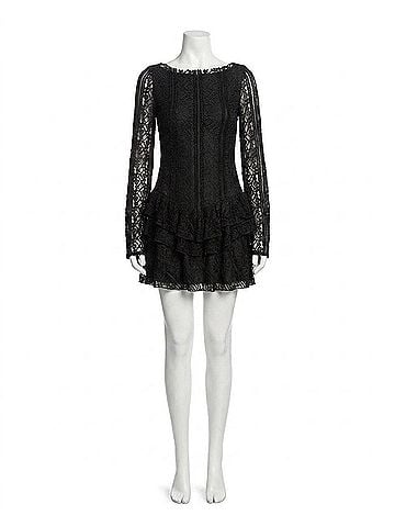 Free People Tabby Lace Mini Dress in Black (view 1)