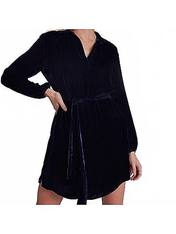 Bella Dahl Velvet Corduroy Tunic Dress in Navy (view 2)