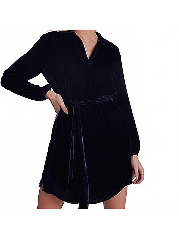 Bella Dahl Velvet Corduroy Tunic Dress in Navy (view 2)