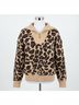 Umgee Brown Quarter Zip Sweater in Leopard Size S - photo 1
