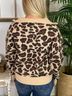 Umgee Brown Quarter Zip Sweater in Leopard Size S - photo 3