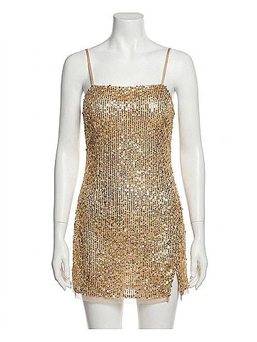 Free People Midnight Kiss Sequin Mini Dress in Gold (view 1)