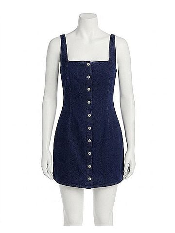 Bella Dahl Square Neck Button Front Mini Dress in Navy (view 1)