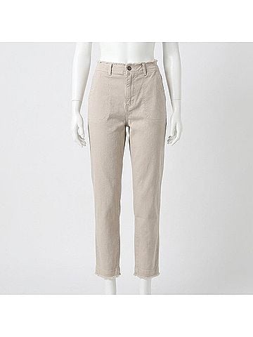 Bella Dahl Women's Dakota Frayed Ankle Trouser in Sand (view 1)