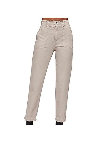 Bella Dahl Women's Dakota Frayed Ankle Trouser in Sand (view 2)
